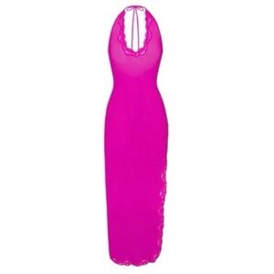 SKIMS SUMMER MESH LACE PLUNGE LONG DRESS